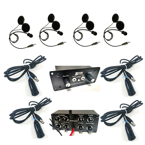 4 Place Off Road Intercom AR550 W/ 4 DIGITAL S9 Helmet Kits