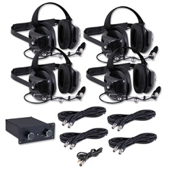 Four Place Air Boat Intercom w/ 4 Behind the Head Headsets