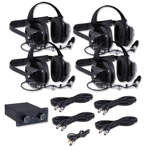 Four Place Off Road Intercom w/ 4 Behind the Head Headsets