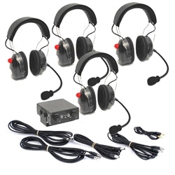 Pit Box Four Place Crew AR550 Intercom w/ 4 Over The Head Headsets