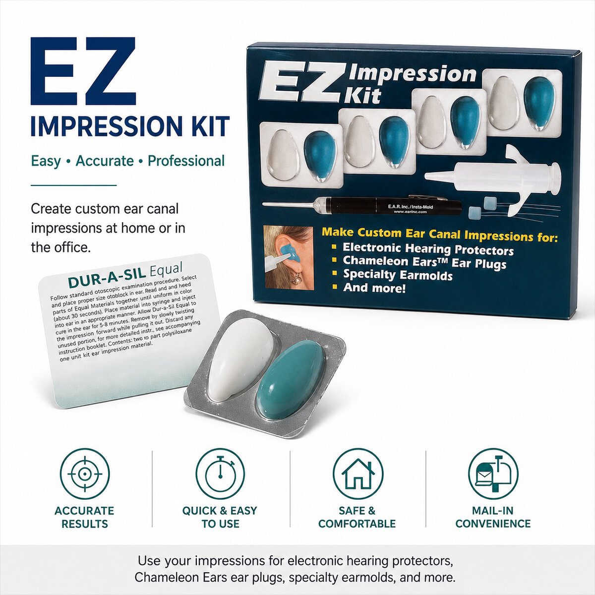 EZ Ear Impression Kit for Custom Earbuds