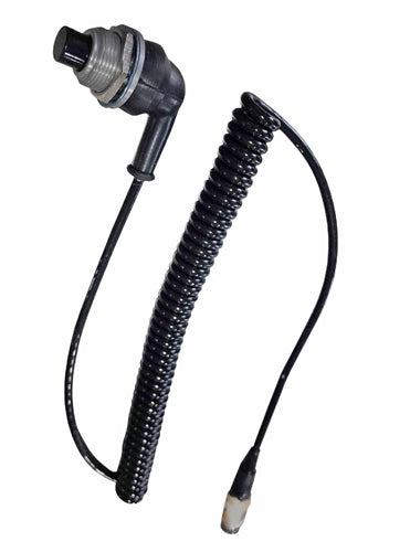 Right-angle push-to-talk coil cord for the in-car radio